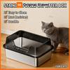 Xiaomi Stainless Steel Litter Box 60cm Cat Litter Box with Lid Semi-enclosed Litter Pan High-Sided Resistant Leak-Proof Cat Litter Mat