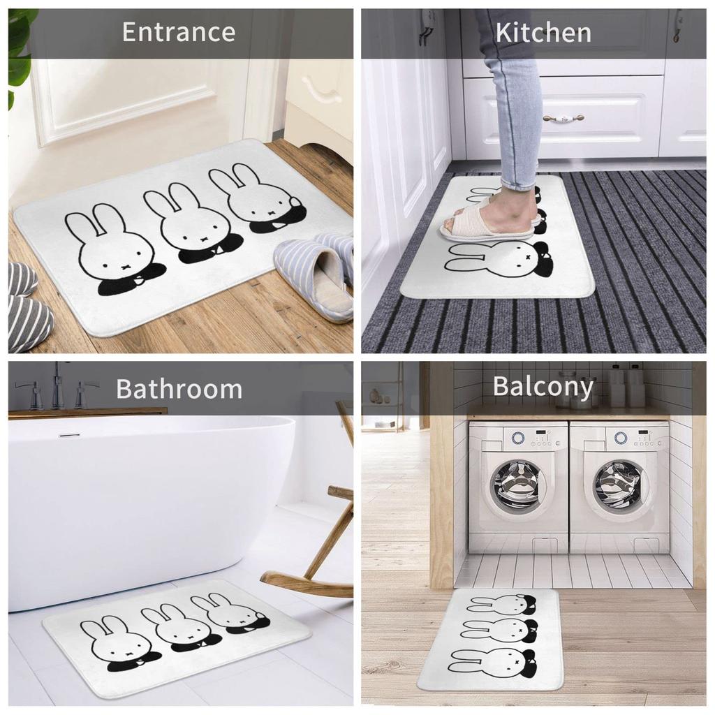 Miffy Entrance and Fully Perfect for Indoor and Outdoor Fluffy Bath Door Mud Removal and Home 40x60cm Mat, Stylish, Non-slip, Washable, Quick-drying,