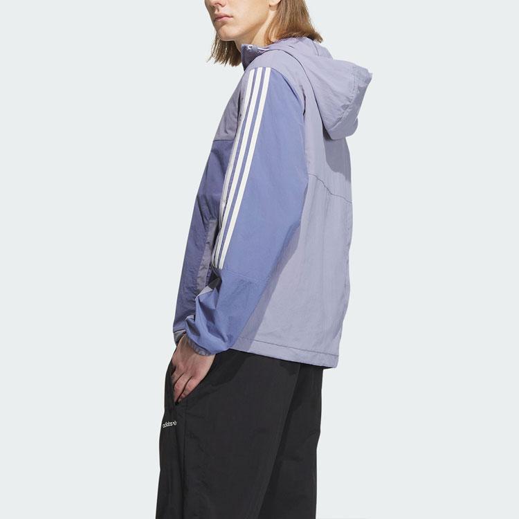 Adidas Originals Classic 3-Stripes Color Block Zip Jacket Unisex Jackets Grey Purple IU4820