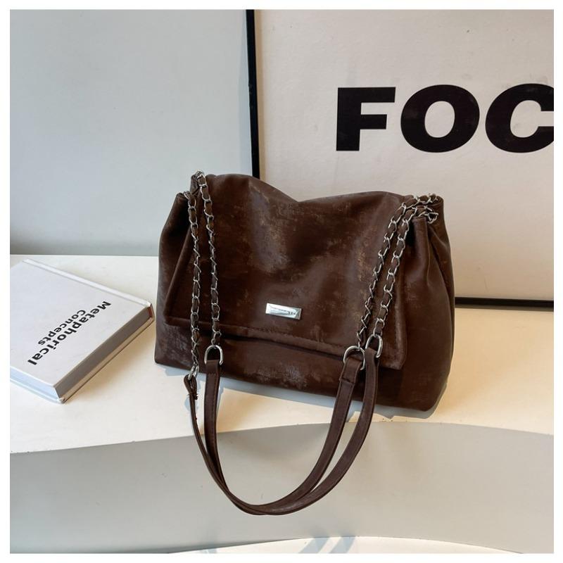 

Сумка большой вместимости женская осенне-зимняя новая модная нишевая женская сумка текстурная цепочка на плечо кроссбоди сумка-тоут темно-коричневого