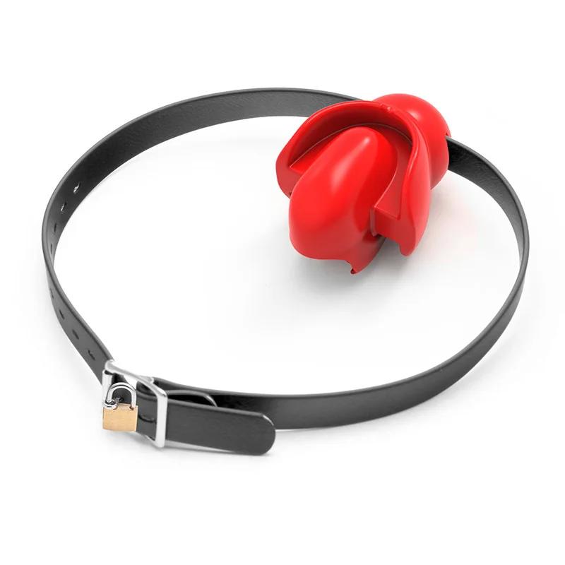 Silicone Mouth Gag Erotic Fixed Tongue Gag Ball Couple Adult Game Alternative No escap Bondage Gag Ball Erotic Sex Toy Store 18+