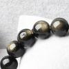 Natural Stone Golden Black Obsidian Bead Shinny Round Loose Gemstone Bead for Jewelry Making Diy Bracelet Necklace Accessory 15"