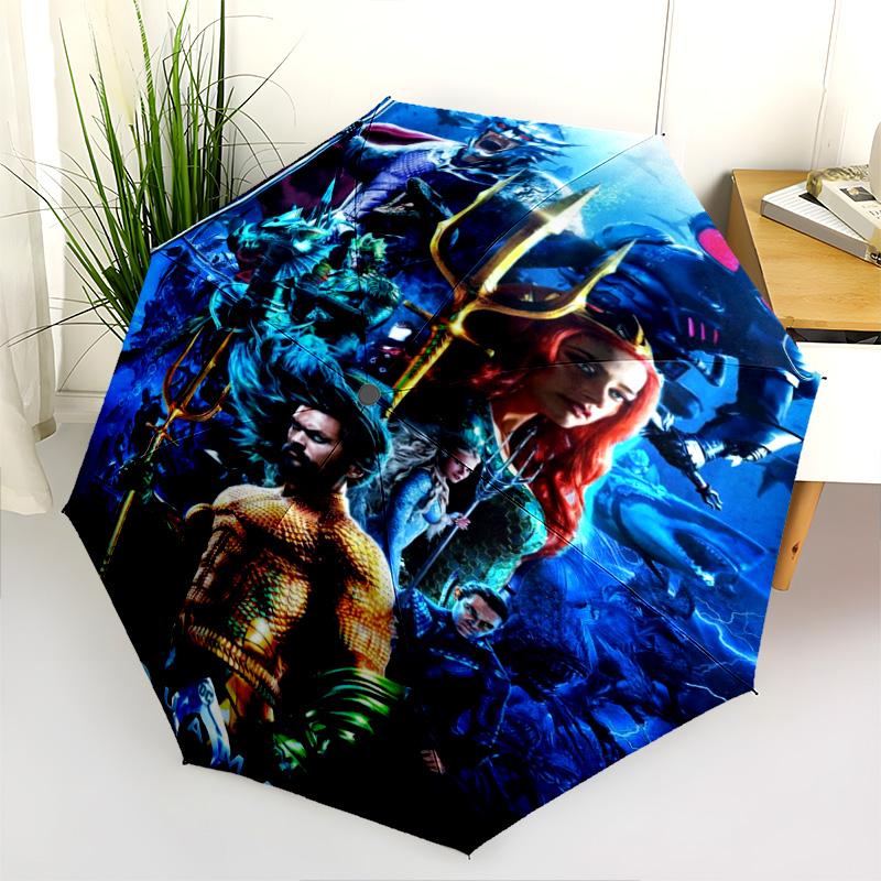 Aquaman Ocean Folding Umbrella Umbrella 8 Paraphenoid Bones Outdoor Light Printing