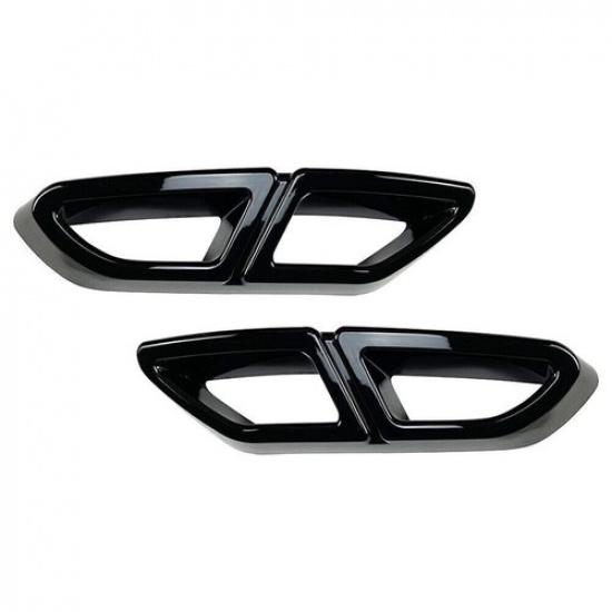 Black Rear Exhaust Muffler Tail Pipe Cover Trim For 2016-19 VW Passat Variant B8