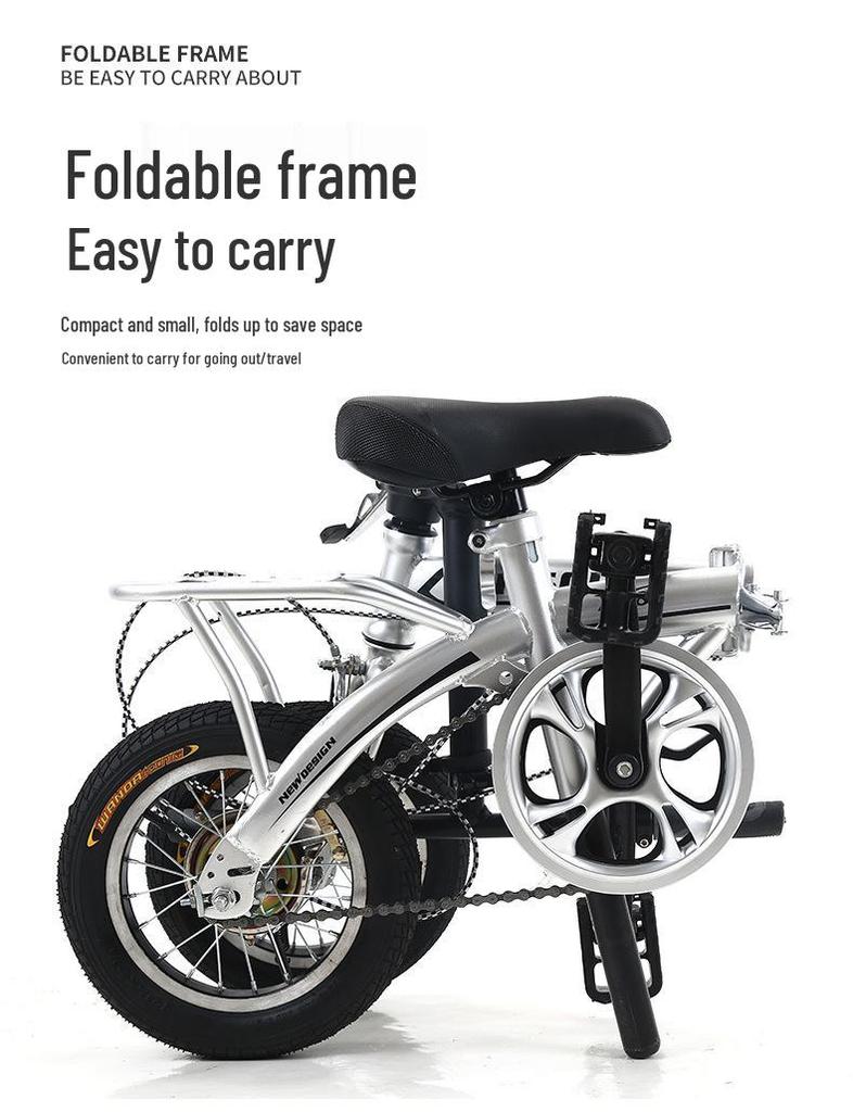 Rixian 12-inch Folding Bicycle for Adults and Kids - Compact Commuter Bike