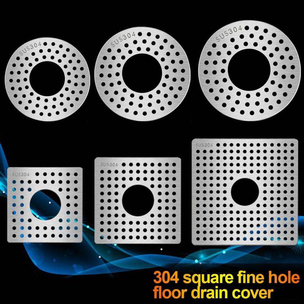 Stainless Steel Floor Drains Cover Dense Holes Anti-blocking Shower Hair Catcher Round Square Drain Hair Filter Shower Drain