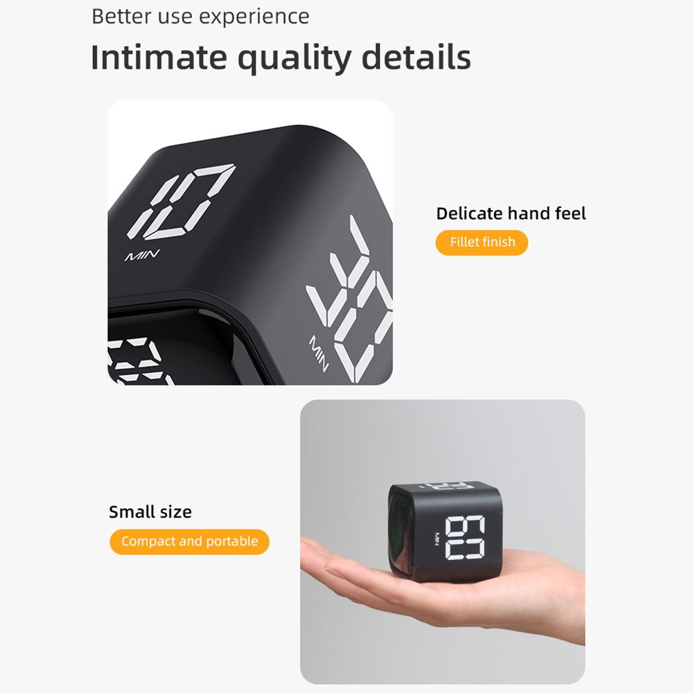 Portable   Timer Gravity Sensor Rotating Timer Count Up/Down Function Clock 5/10/30/60 Minutes and Custom with LED Screen Vibrate and Sound Alarm S