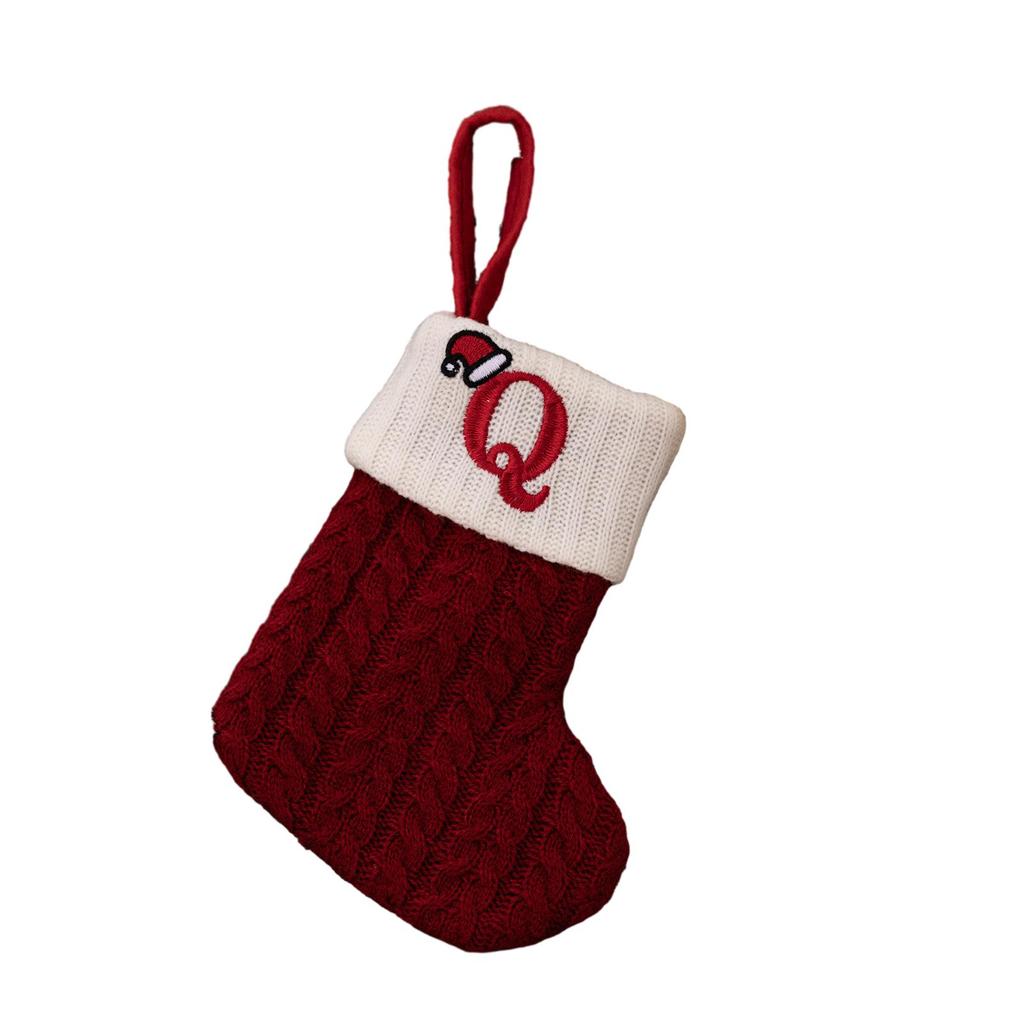 High Quality Christmas Stocking Socks Christmas Tree Decorating Hanging Knitted Knitting Ornament Red Stocking