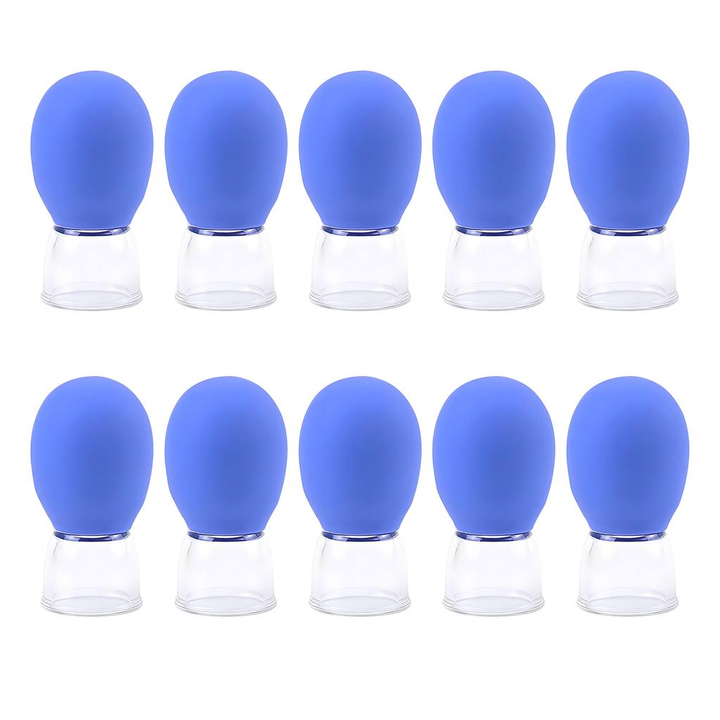 10Pcs Glass Cupping Set Facial Cupping Cups Glass Silicone Cups Vacuum Suction for Face Skin Back Arm Shoulder Muscle