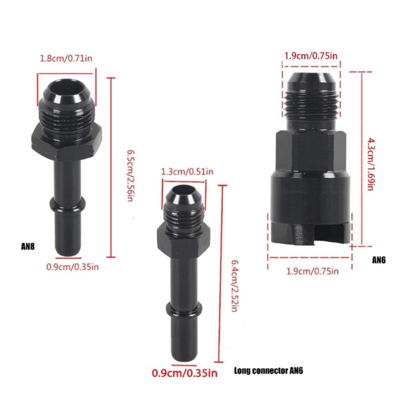 AN6 AN8 Male Flares To 5/16" 3/8" Fuel Hardlines Tube Fitting Adapter Connector For 5/16" 3/8" Tube