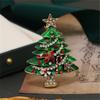 Rhinestones Christmas Crystal Jewelry Gifts Christmas Tree Pins Multi-Colored Christmas Brooch Pins Set for Women & Girl