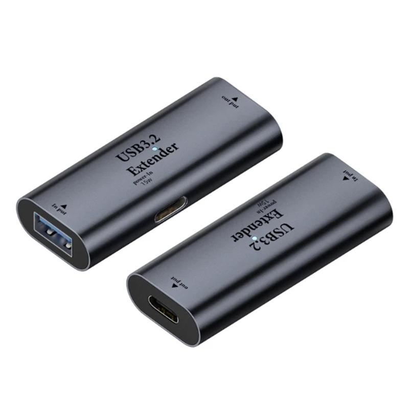 

USB-A to Type-C Signal Amplifier 15W Power Supply 10m Transmission Extender As Shown A