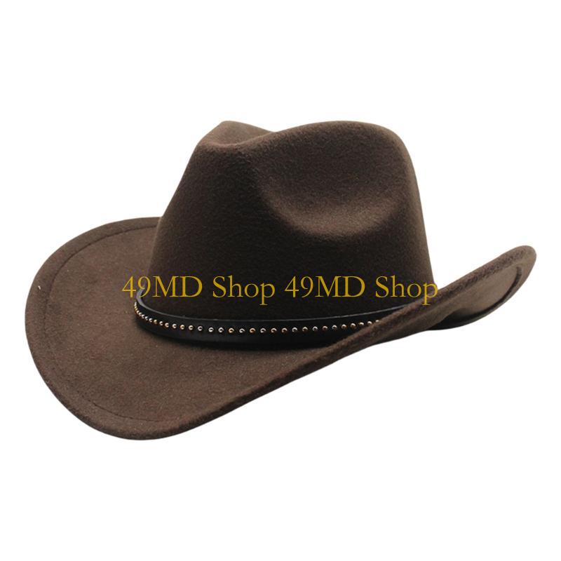 49MD Equestrian Hat Porkpie Hat Unique Band for Celebration and Street Photography