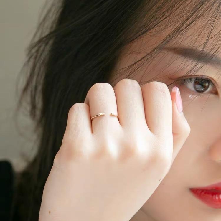 

S925 стерлингового серебра Gang Drill Open Ring Женское японское свежее кольцо Милое Мори Стиль Ins мизинец кольцо мода opening adjustable