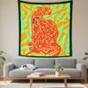 Boho Chic Wall Tapestry With Moon Phase Floral Starry Sky Design Bedroom Yoga Studio Decor