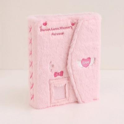 Songheung 6-hole Photo Album Binder Album A5 40 Sheets 4-cell Double-sided Photo Album Diary, Pink, 1 Piece
