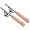 2 Stück Garten Hand Unkrautstecher Edelstahl Robust Langlebig Rostfrei Glänzender Griff Unkrautentfernungswerkzeug