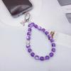 Retro High Luxury Cat Eye Purple Mobile Phone Chain Short Phone Hanging Rope Handmade Bead Safety Hanging Decoration