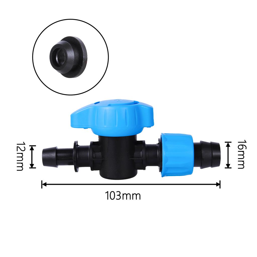 Drip Irrigation Barbed Bypass Valve Drip Line Shut Off Valve Drip System Water Diverting Valve For Agriculture Orchard Greenhous