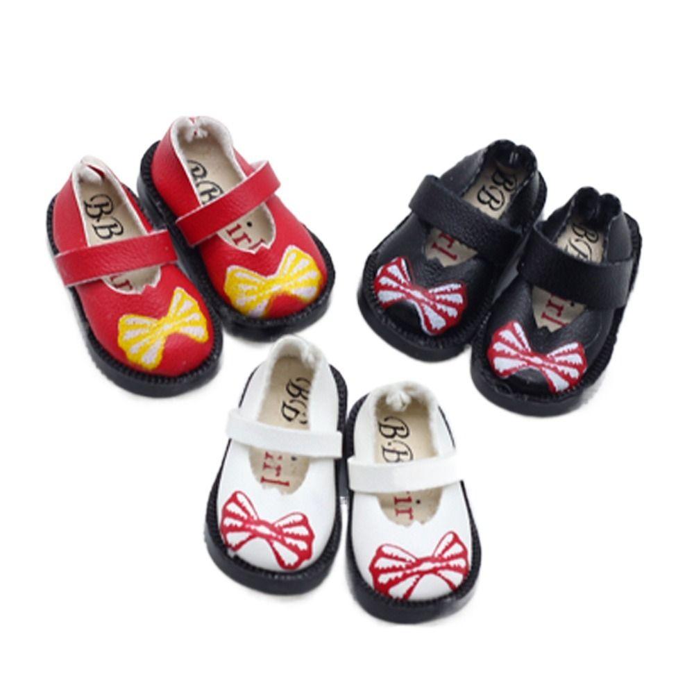 

PU Leather Mini Doll Shoes for 1/6 BJD Doll Bowknot Pattern Doll Accessories Children