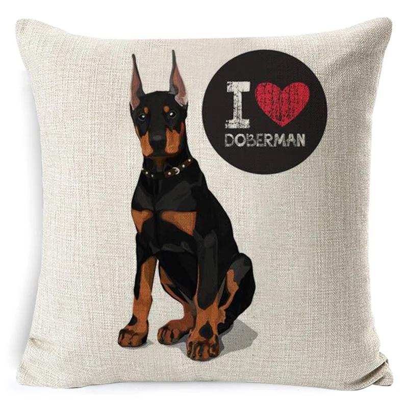 Bullterrier Beagle Bomull Lin Kuddfodral Bostonterrier Boxer Hund Kuddfodral Bulldog Chihuahua Heminredning Kuddfodral