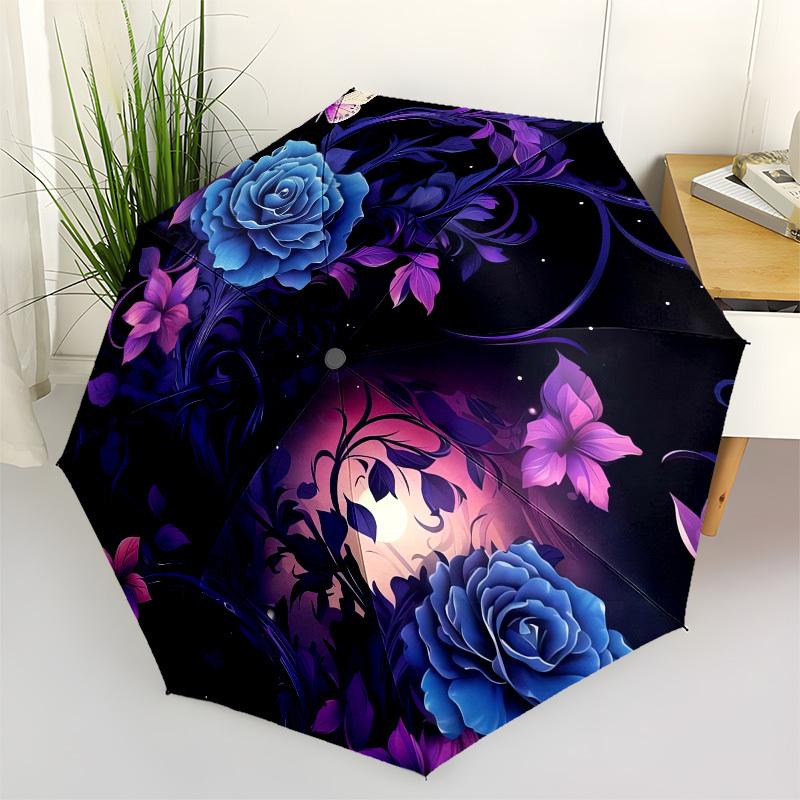 1pc Enchanted Night Garden Umbrella with Plastic Handle, Suitable for All Seasons Outdoor PT384