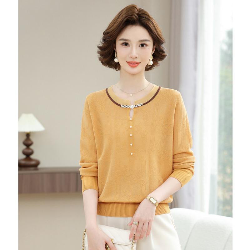 Summer short-sleeved knitted sweater thin top women's casual comfortable loose commuting single wear
