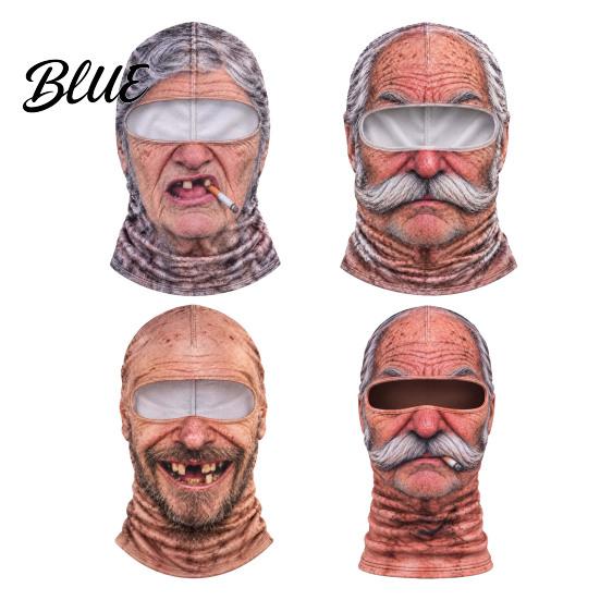 Realistic Face Balaclava Old Man Ski Masque Winter Funny Full with Coverage Masque Neck Coverage Pattern Cosplay Costume for Skiing Snowboarding