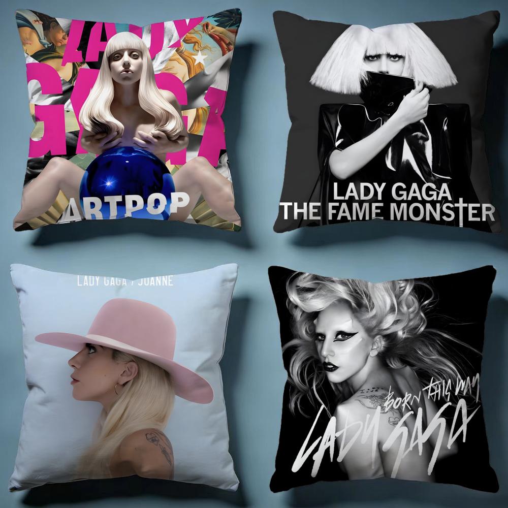 Trendy LLady Gagaes Cushion Cover Soft Decorative Pillow Case Suitable for Bedroom Sofa Car Travel Use