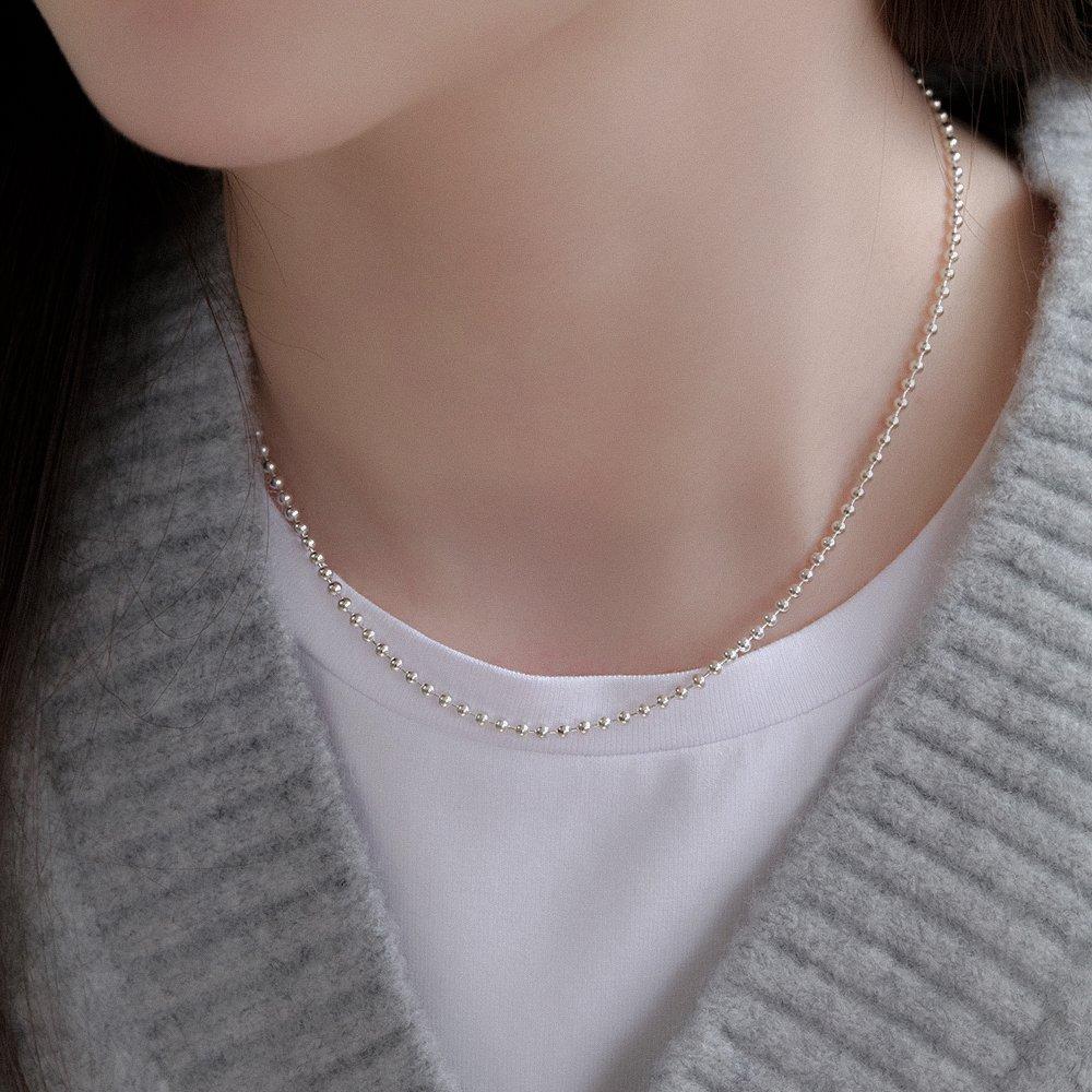 Prn274 [Silver925] Large Ball Necklace