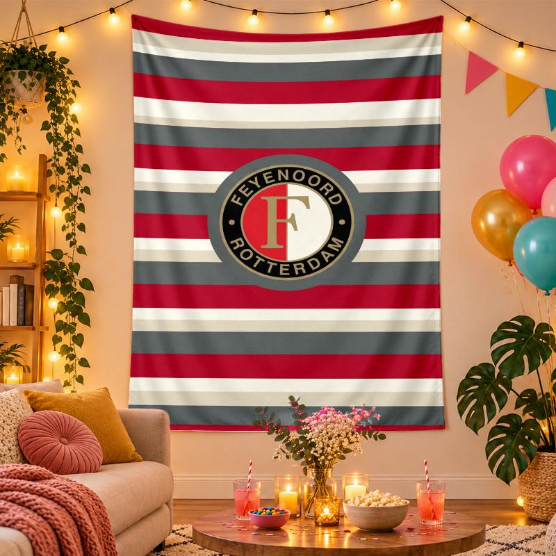 Polyester Wall Tapestry with Feyenoord Design, Decorative Hanging for Bedroom Living Room Dorm