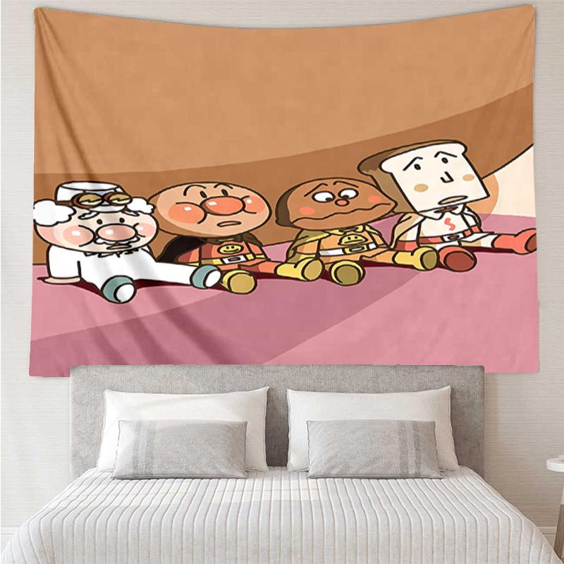 Anpanman Print Tapestry, Backdrop, Easy Setup, Ideal for Bedroom, Office & Living Room, with Aesthetic Wall Hanging Decor.