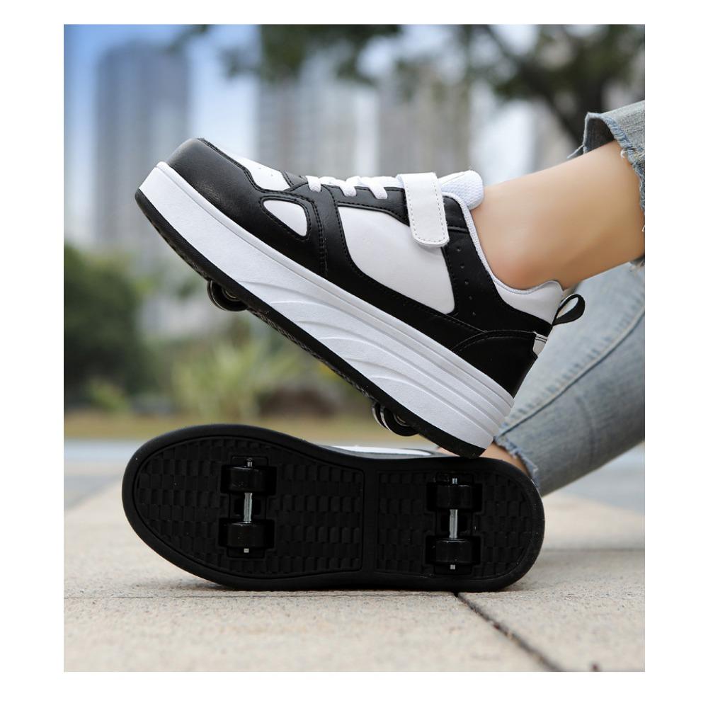 

Детская обувь Runaway Shoes Коньки для девочек Четырехколесные туфли на колесах Обувь для школьников с роликами и колесами Обувь для летания для мальчиков 33