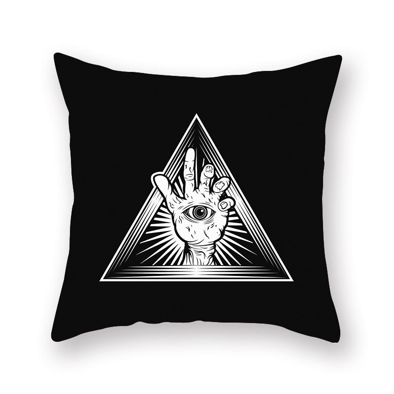 Halloween Pillow Cover Cartoon Skull New Short Velvet Cushion Cover Sofa Cushion