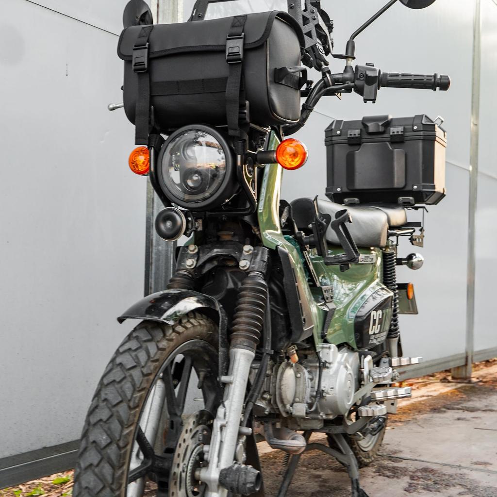 Motikvans Motorcycle Front Waterproof and Abrasion Compatible with Cross Cub Large Capacity Motorcycle Storage Universal Tool Luggage Fits Most