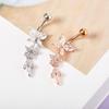 Glänzender Schmetterling Blumen Zirkon Anhänger Bauchnabel Ring Körperschmuck