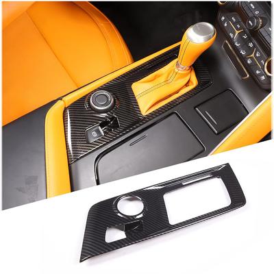 Center Gear Shifter Panel Trims Carbon Fiber Style Cover For 2014-19 Corvette C7