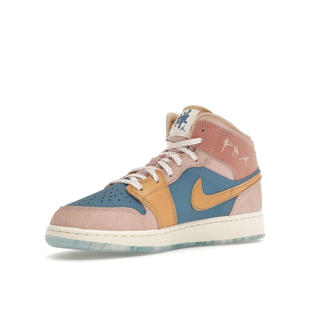 Air Jordan 1 Mid SS GS Zen Dětské tenisky Modrá Egejská-Bouře Konopí FN7452-400