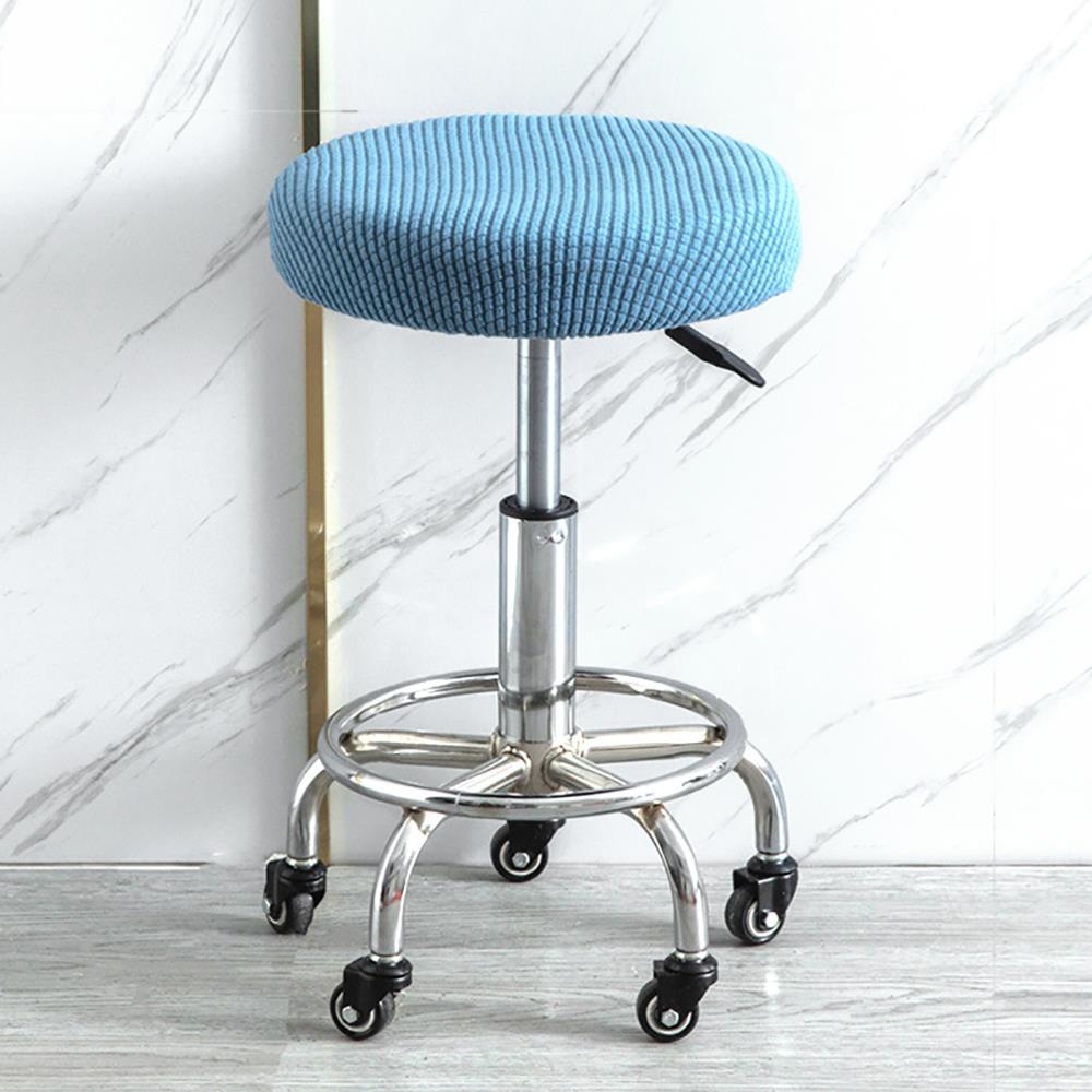 Round Tool Cover Solid Color Dining Bar Stool Cover Elastic Chair Cushion Cover Dustproof Seat Protector Case Home Decorate