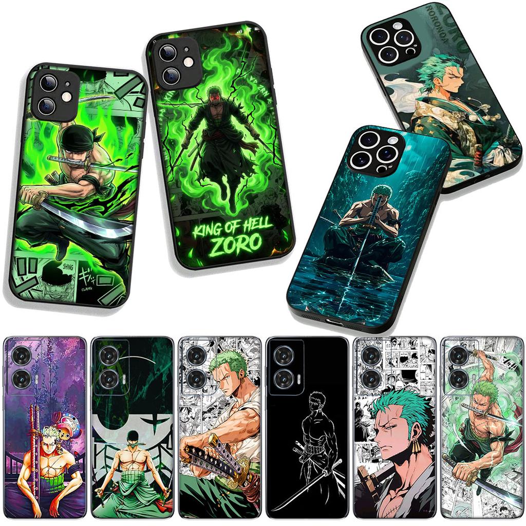 Comics One Piece Roronoa Zoro for Motorola Moto G54 G05 G24 G55 G75 G85 G15 G57 G86 Power Edge 50 30 Ultra Fusion neo Pro Case
