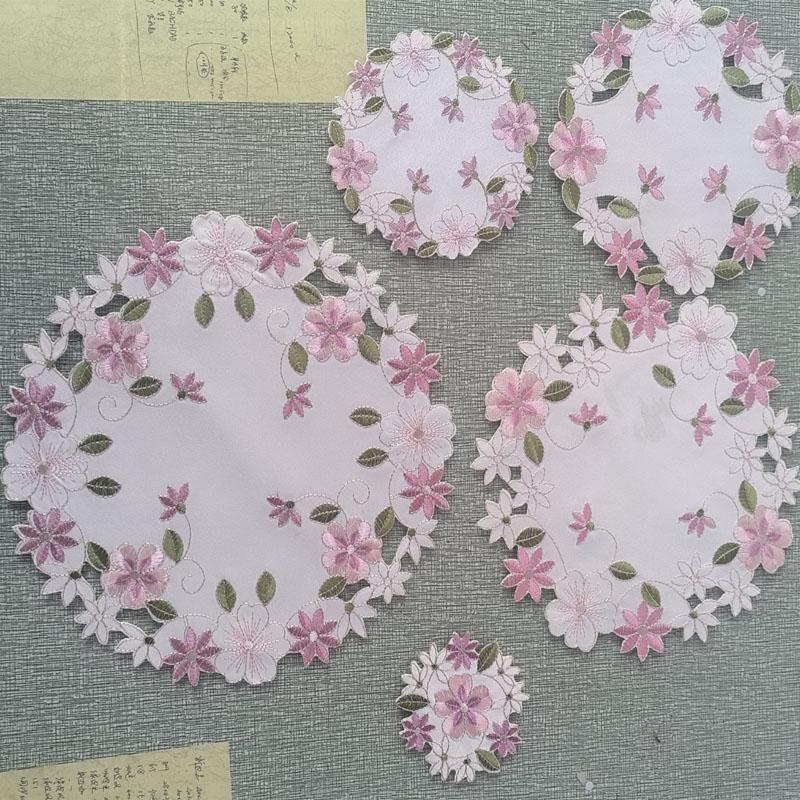 Table Decoration and Accessories Flower Embroidery Table Place Mat Cloth Coaster Wedding Christmas Party Dining Placemat Kitchen