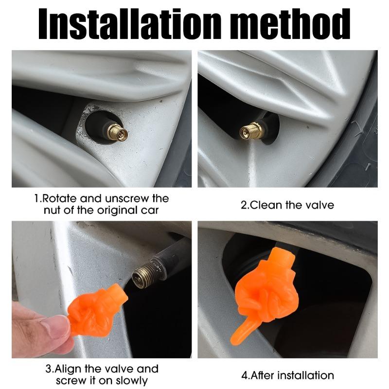 Luminous Valve Caps Middle Finger Style Tire Valve Dust Caps Dustproof Tire Cap Fluorescent Night Glowing Valve Stem Caps Decors