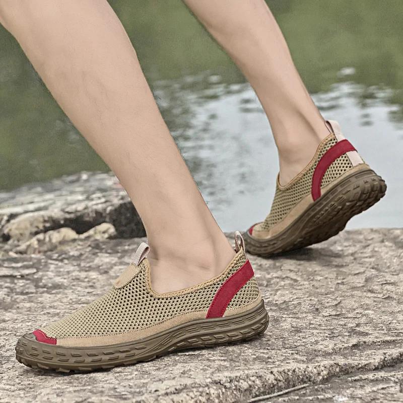 Fashion Summer Mesh Men Casual Shoes Outdoor Water Sneakers Men Trainers Non-slip Climbing Hiking Shoes Breathable Men's Treking Shoe
