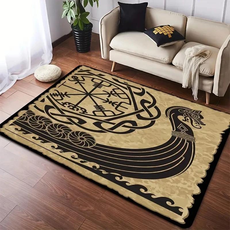 Viking Tarot Crystal Velvet Carpet For Bedroom, Living Room And Sofa, Anti-Slip And Easy To Maintain, Home Decoration