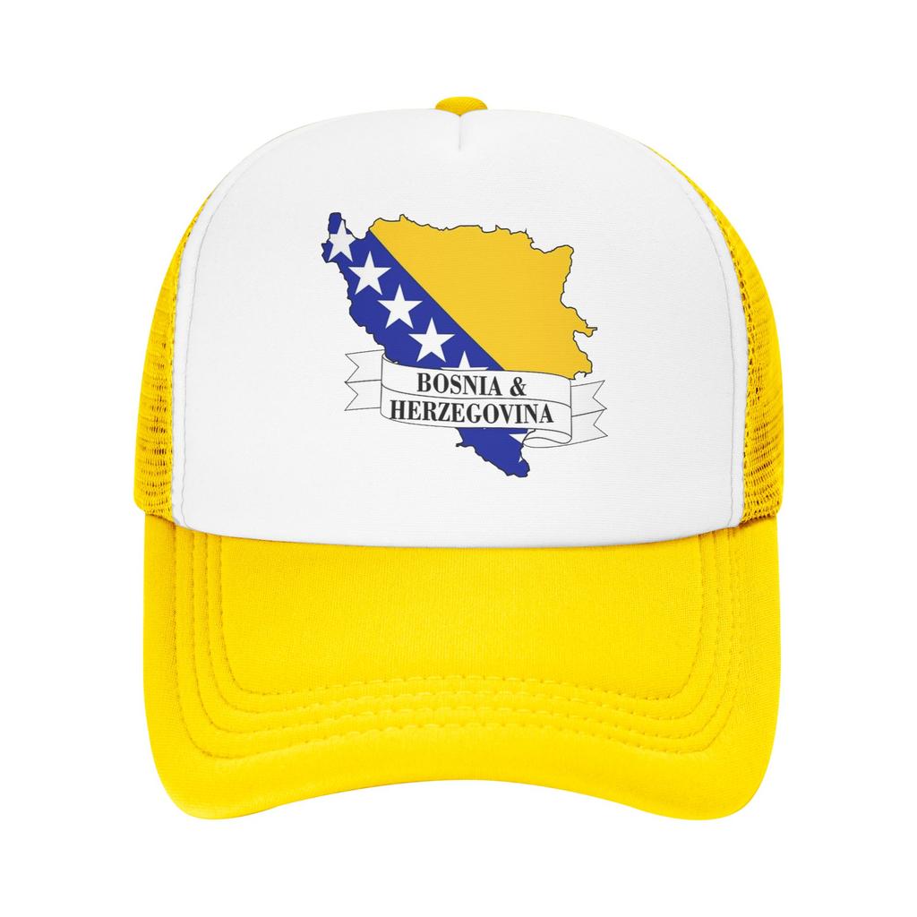 Bosnia and Herzegovina Flag Map Mesh Baseball Cap Adult Outdoor Sun Hat Hats Breathable Summer Trucker Hats