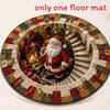 Christmas Cartoon Round Rug Waterresistant Carpet For Living Room Decor