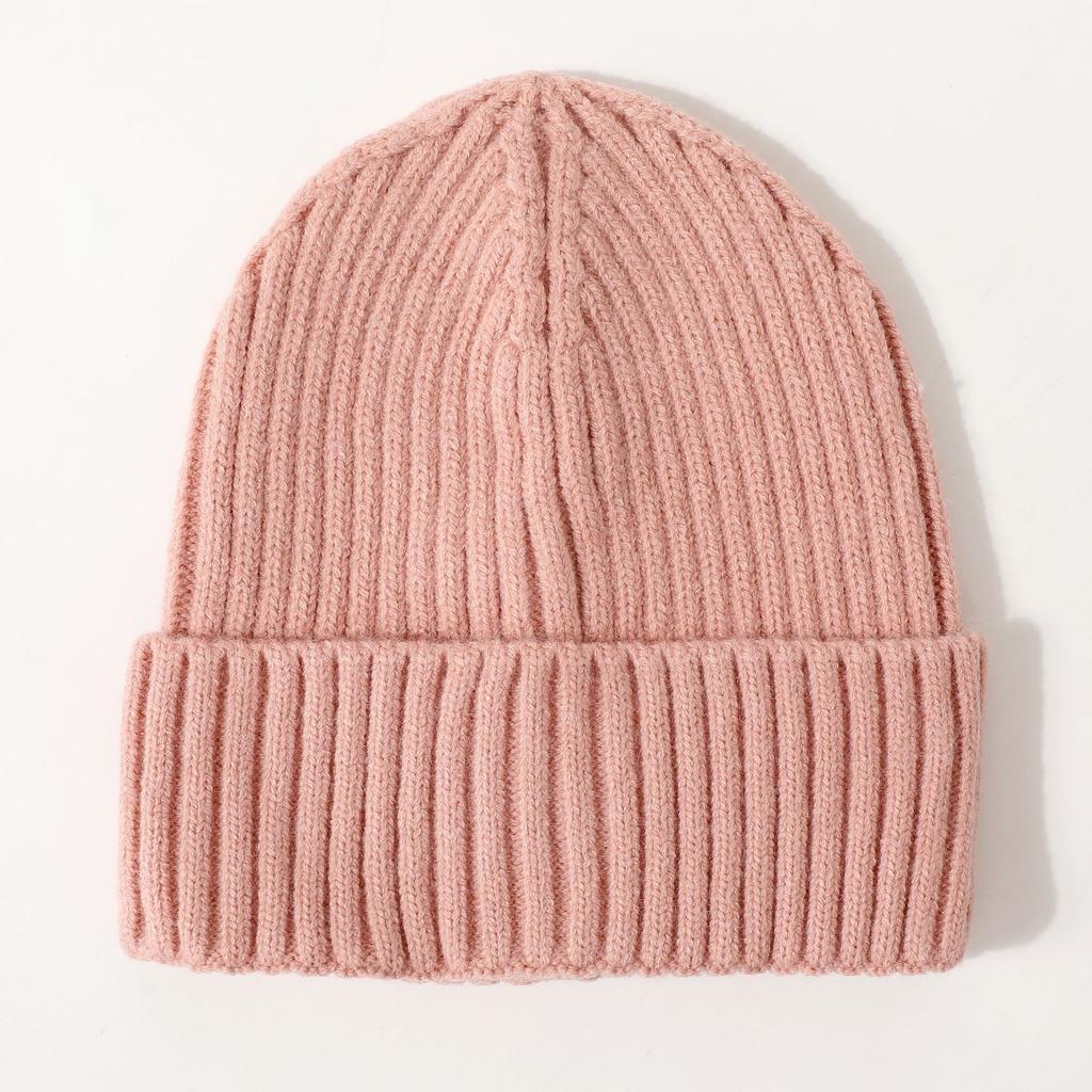 Winter Women's Knitted Hat Black Thickened Warm Hat Fashionable Versatile Knitted Wool Hat Autumn and Winter New Style