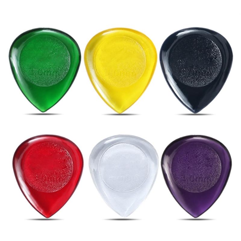100Pcs Water Drop Shaped Guitar Thumb Picks Colorful Clear Electric Guitar Pick with Storage Box Guitar Accessories