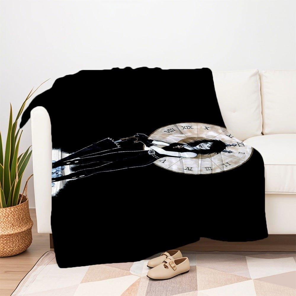 Timeless Elegance: Gothic Clock Wall ArtBlanket Flannel Throw Blanket for Sofa, Bed, Travel, Camping, Office, Couch, Chair