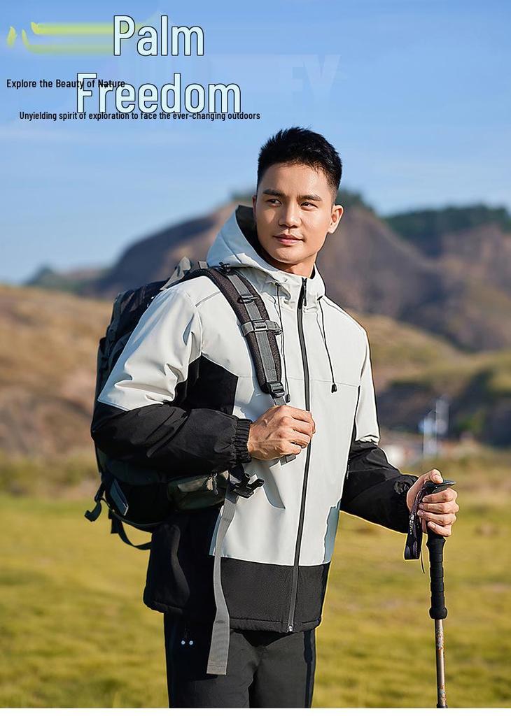 Unisex Reflective Windbreaker: Custom Logo, Waterproof, Windproof, Plus Velvet, Composite Cotton for Mountaineering and Work.